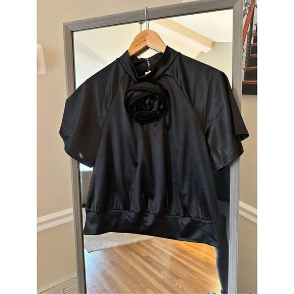 Ember Flower Black Sateen Shirt Large